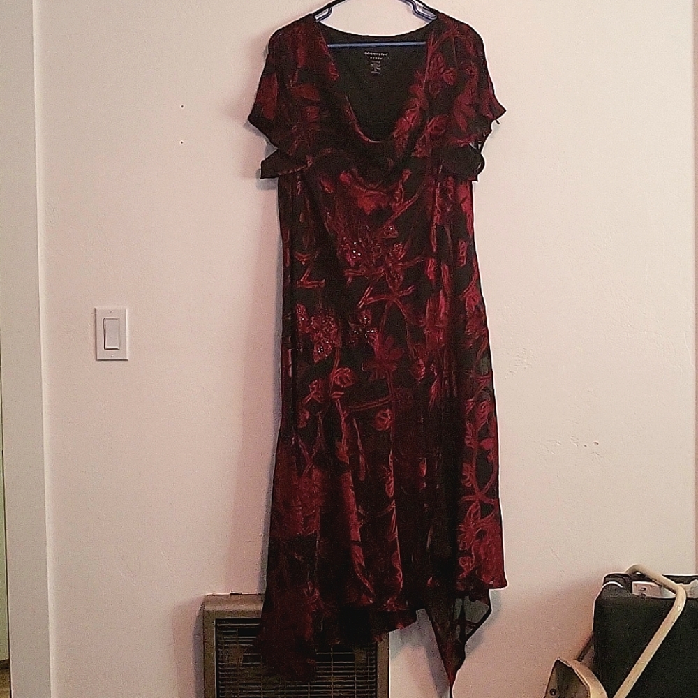 Black and maroon evening or event dress